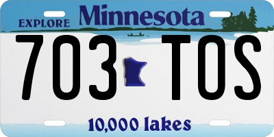 MN license plate 703TOS