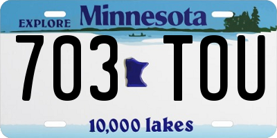 MN license plate 703TOU