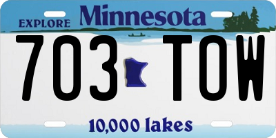MN license plate 703TOW