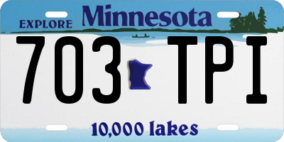 MN license plate 703TPI