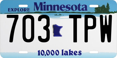 MN license plate 703TPW