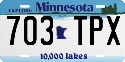 MN license plate 703TPX