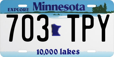 MN license plate 703TPY