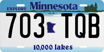 MN license plate 703TQB