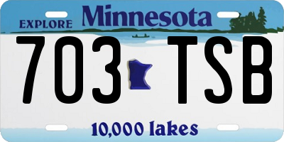 MN license plate 703TSB