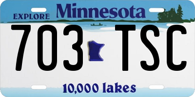 MN license plate 703TSC
