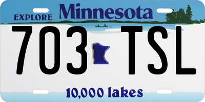 MN license plate 703TSL