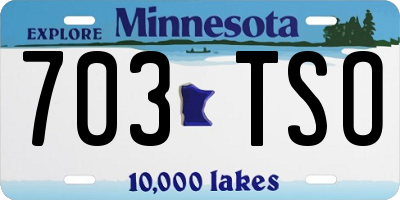 MN license plate 703TSO