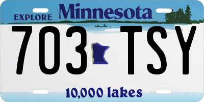 MN license plate 703TSY