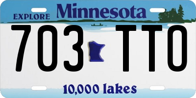 MN license plate 703TTO