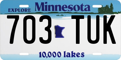 MN license plate 703TUK