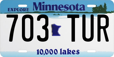 MN license plate 703TUR