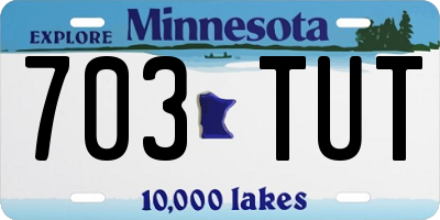 MN license plate 703TUT