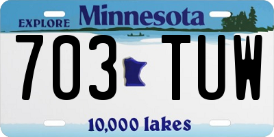 MN license plate 703TUW