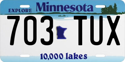 MN license plate 703TUX