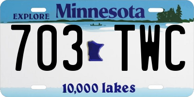 MN license plate 703TWC