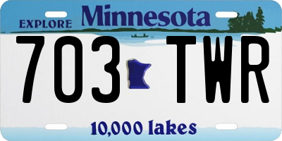 MN license plate 703TWR