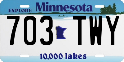 MN license plate 703TWY