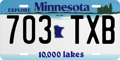 MN license plate 703TXB