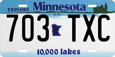 MN license plate 703TXC