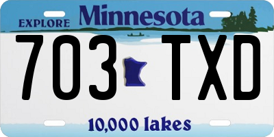MN license plate 703TXD