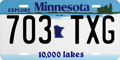 MN license plate 703TXG