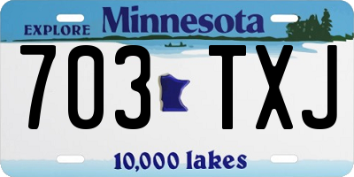 MN license plate 703TXJ