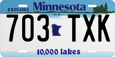 MN license plate 703TXK