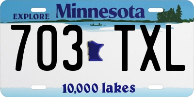 MN license plate 703TXL
