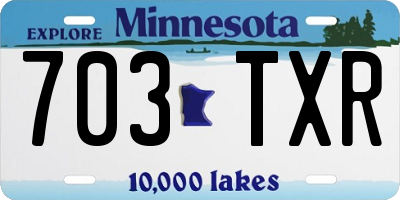 MN license plate 703TXR