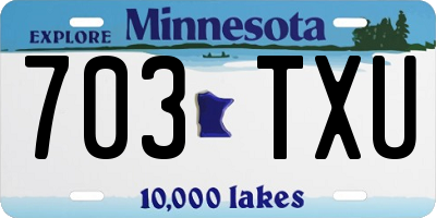 MN license plate 703TXU