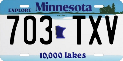 MN license plate 703TXV
