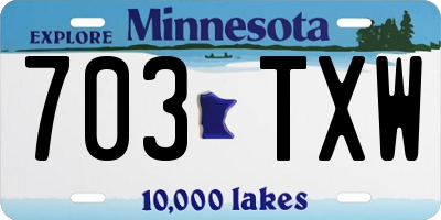 MN license plate 703TXW