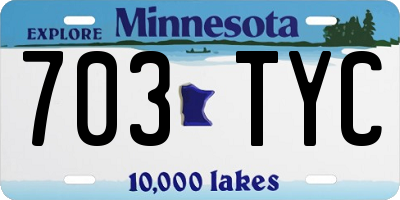 MN license plate 703TYC