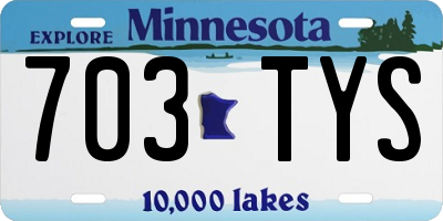 MN license plate 703TYS