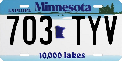 MN license plate 703TYV