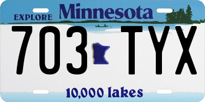 MN license plate 703TYX