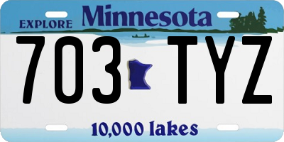 MN license plate 703TYZ