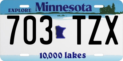 MN license plate 703TZX