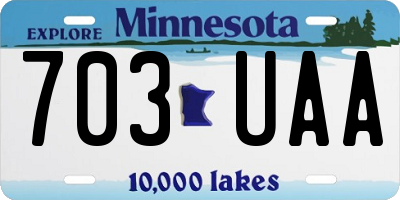 MN license plate 703UAA