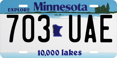 MN license plate 703UAE