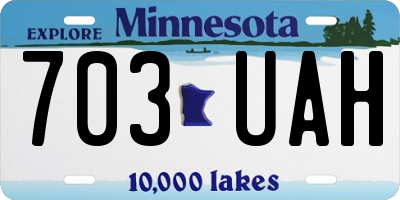 MN license plate 703UAH