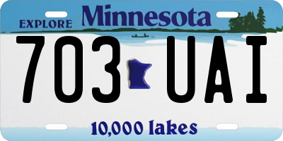 MN license plate 703UAI