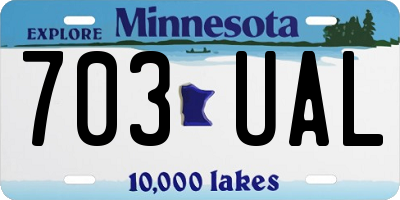 MN license plate 703UAL