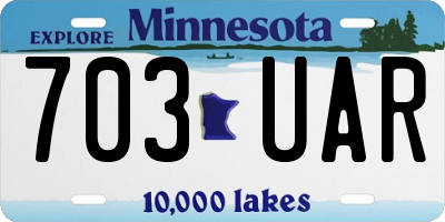 MN license plate 703UAR
