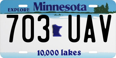 MN license plate 703UAV