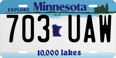 MN license plate 703UAW