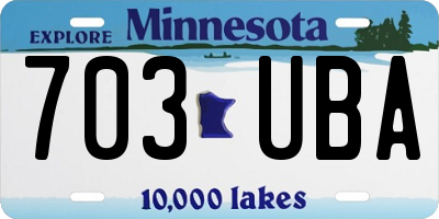 MN license plate 703UBA