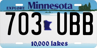 MN license plate 703UBB
