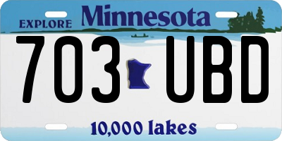 MN license plate 703UBD